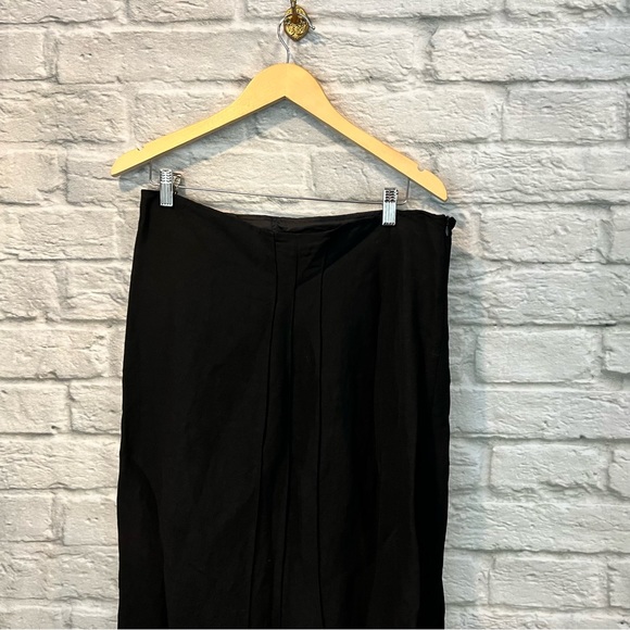 NWT XD Xenia Design Euro 46 Black Pleated Linen Blend Maxi Skirt - Picture 3 of 12